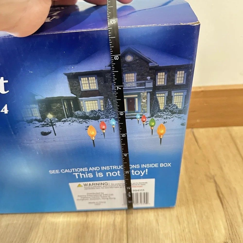 New Set 4 Lighted‎ Multi Color Might Light C7 Shape Xmas Pathway Lights